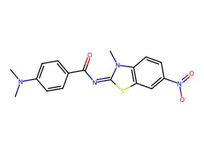 4-(dimethylamino)-N-(3-methyl-6-nitro-1,3-benzothiazol-2-ylidene)benzamide structure