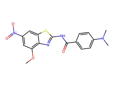 4-(dimethylamino)-N-(4-methoxy-6-nitro-1,3-benzothiazol-2-yl)benzamide structure