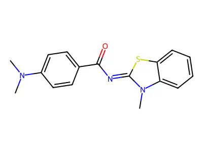 4-(dimethylamino)-N-(3-methyl-1,3-benzothiazol-2-ylidene)benzamide structure