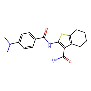 2-(4-(Dimethylamino)benzamido)-4,5,6,7-tetrahydrobenzo[b]thiophene-3-carboxamide structure