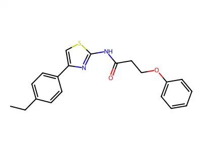 N-[4-(4-ethylphenyl)-1,3-thiazol-2-yl]-3-phenoxypropanamide structure