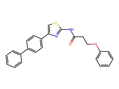 N-(4-([1,1'-biphenyl]-4-yl)thiazol-2-yl)-3-phenoxypropanamide structure