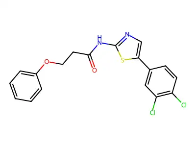 N-[5-(3,4-dichlorophenyl)-1,3-thiazol-2-yl]-3-phenoxypropanamide structure