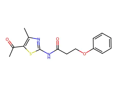 N-(5-acetyl-4-methyl-1,3-thiazol-2-yl)-3-phenoxypropanamide structure