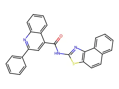 N-benzo[e][1,3]benzothiazol-2-yl-2-phenylquinoline-4-carboxamide structure