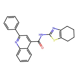 2-phenyl-N-(4,5,6,7-tetrahydro-1,3-benzothiazol-2-yl)-4-quinolinecarboxamide structure