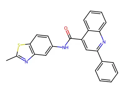 N-(2-methyl-1,3-benzothiazol-5-yl)-2-phenylquinoline-4-carboxamide structure