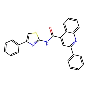 2-phenyl-N-(4-phenyl-1,3-thiazol-2-yl)quinoline-4-carboxamide structure