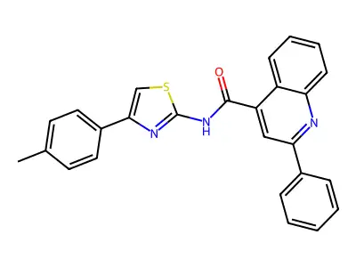 N-[4-(4-methylphenyl)-1,3-thiazol-2-yl]-2-phenylquinoline-4-carboxamide structure