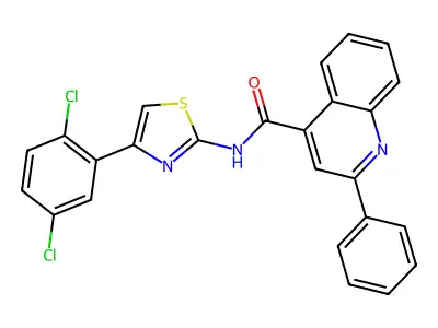 N-[4-(2,5-dichlorophenyl)-1,3-thiazol-2-yl]-2-phenylquinoline-4-carboxamide structure