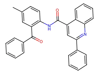 N-(2-benzoyl-4-methylphenyl)-2-phenylquinoline-4-carboxamide structure