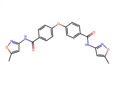 4,4'-oxybis(N-(5-methylisoxazol-3-yl)benzamide) structure
