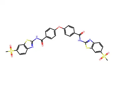 4,4'-oxybis(N-(6-(methylsulfonyl)benzo[d]thiazol-2-yl)benzamide) structure
