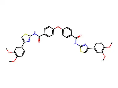 4,4'-oxybis(N-(4-(3,4-dimethoxyphenyl)thiazol-2-yl)benzamide) structure