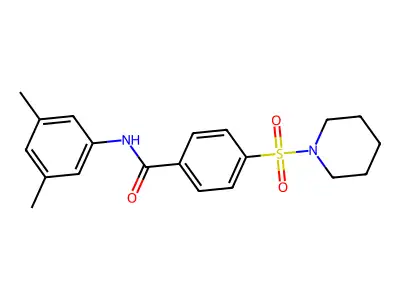 N-(3,5-dimethylphenyl)-4-(piperidin-1-ylsulfonyl)benzamide structure
