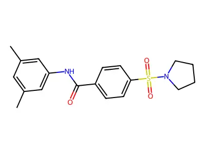 N-(3,5-dimethylphenyl)-4-(pyrrolidin-1-ylsulfonyl)benzamide structure