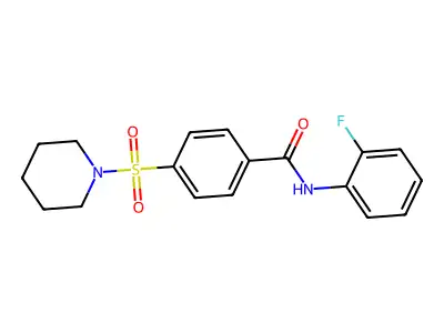 N-(2-fluorophenyl)-4-(piperidin-1-ylsulfonyl)benzamide structure