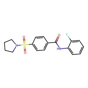 N-(2-fluorophenyl)-4-(pyrrolidine-1-sulfonyl)benzamide structure