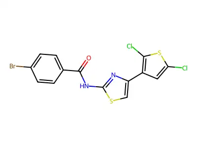 4-bromo-N-[4-(2,5-dichlorothiophen-3-yl)-1,3-thiazol-2-yl]benzamide structure