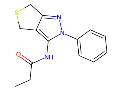 N-(2-phenyl-4,6-dihydrothieno[3,4-c]pyrazol-3-yl)propanamide structure