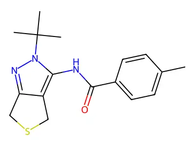N-(2-(tert-butyl)-4,6-dihydro-2H-thieno[3,4-c]pyrazol-3-yl)-4-methylbenzamide structure