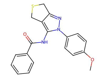 N-[2-(4-methoxyphenyl)-4,6-dihydrothieno[3,4-c]pyrazol-3-yl]benzamide structure