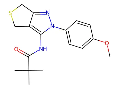 N-(2-(4-methoxyphenyl)-4,6-dihydro-2H-thieno[3,4-c]pyrazol-3-yl)pivalamide structure