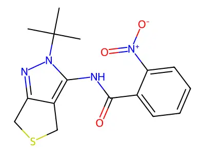 N-(2-(tert-butyl)-4,6-dihydro-2H-thieno[3,4-c]pyrazol-3-yl)-2-nitrobenzamide structure