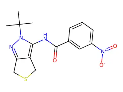 N-(2-(tert-butyl)-4,6-dihydro-2H-thieno[3,4-c]pyrazol-3-yl)-3-nitrobenzamide structure