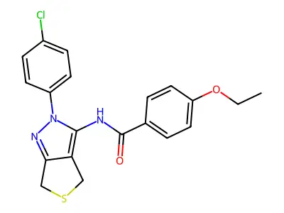 N-(2-(4-chlorophenyl)-4,6-dihydro-2H-thieno[3,4-c]pyrazol-3-yl)-4-ethoxybenzamide structure