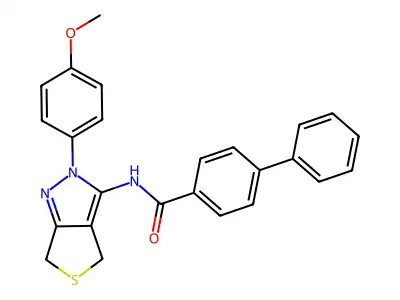 N-[2-(4-methoxyphenyl)-4,6-dihydrothieno[3,4-c]pyrazol-3-yl]-4-phenylbenzamide structure