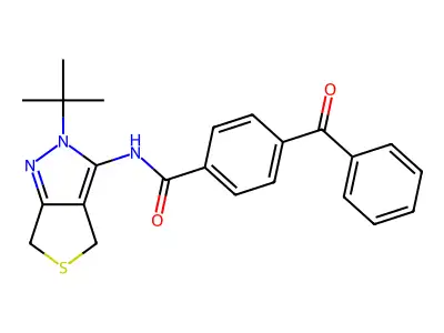 4-benzoyl-N-(2-(tert-butyl)-4,6-dihydro-2H-thieno[3,4-c]pyrazol-3-yl)benzamide structure