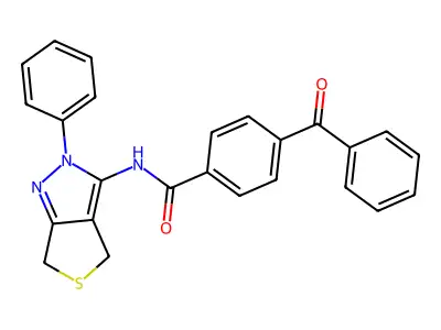 4-benzoyl-N-(2-phenyl-4,6-dihydrothieno[3,4-c]pyrazol-3-yl)benzamide structure