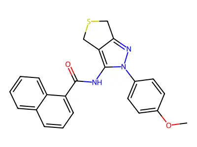 N-(2-(4-methoxyphenyl)-4,6-dihydro-2H-thieno[3,4-c]pyrazol-3-yl)-1-naphthamide structure