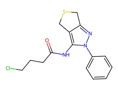4-chloro-N-(2-phenyl-4,6-dihydrothieno[3,4-c]pyrazol-3-yl)butanamide structure