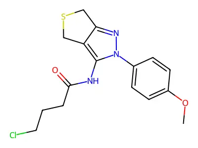 4-chloro-N-[2-(4-methoxyphenyl)-4,6-dihydrothieno[3,4-c]pyrazol-3-yl]butanamide structure