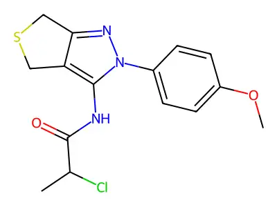 2-chloro-N-[2-(4-methoxyphenyl)-4,6-dihydrothieno[3,4-c]pyrazol-3-yl]propanamide structure