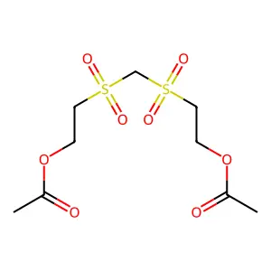 Ethanol, 2,2'-[methylenebis(sulfonyl)]bis-, diacetate structure