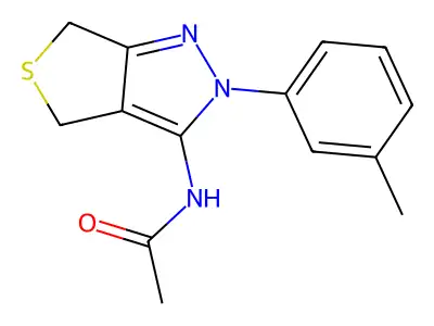 N-[2-(3-methylphenyl)-4,6-dihydrothieno[3,4-c]pyrazol-3-yl]acetamide structure