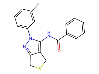 N-(2-(m-tolyl)-4,6-dihydro-2H-thieno[3,4-c]pyrazol-3-yl)benzamide structure