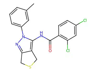2,4-dichloro-N-(2-(m-tolyl)-4,6-dihydro-2H-thieno[3,4-c]pyrazol-3-yl)benzamide structure