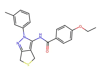 4-ethoxy-N-[2-(3-methylphenyl)-4,6-dihydrothieno[3,4-c]pyrazol-3-yl]benzamide structure