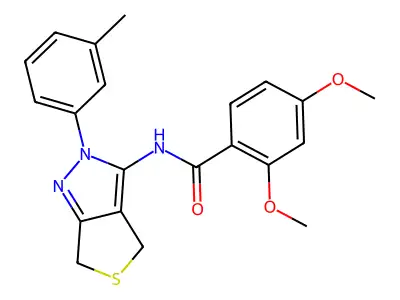2,4-dimethoxy-N-(2-(m-tolyl)-4,6-dihydro-2H-thieno[3,4-c]pyrazol-3-yl)benzamide structure