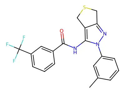 N-(2-(m-tolyl)-4,6-dihydro-2H-thieno[3,4-c]pyrazol-3-yl)-3-(trifluoromethyl)benzamide structure