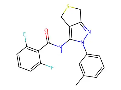 2,6-difluoro-N-(2-(m-tolyl)-4,6-dihydro-2H-thieno[3,4-c]pyrazol-3-yl)benzamide structure
