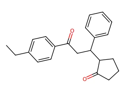 2-[3-(4-Ethylphenyl)-3-oxo-1-phenylpropyl]cyclopentan-1-one structure