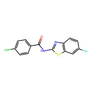 4-chloro-N-(6-fluoro-1,3-benzothiazol-2-yl)benzamide structure