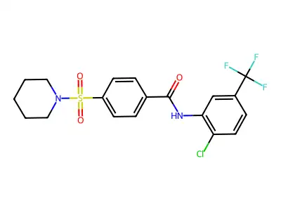 N-[2-chloro-5-(trifluoromethyl)phenyl]-4-(piperidine-1-sulfonyl)benzamide structure