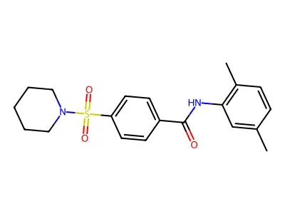 N-(2,5-dimethylphenyl)-4-(piperidin-1-ylsulfonyl)benzamide structure