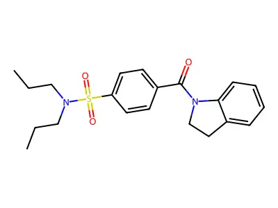 4-(indoline-1-carbonyl)-N,N-dipropylbenzenesulfonamide structure
